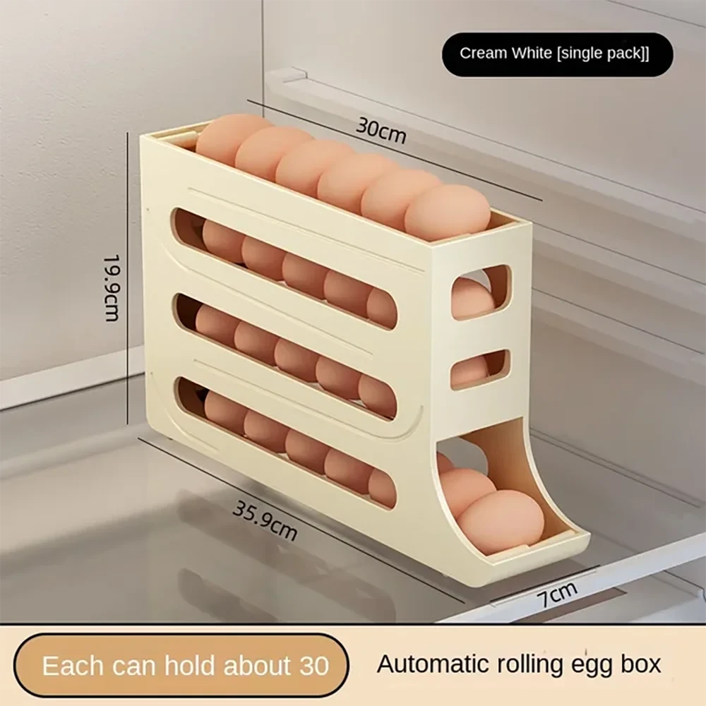 Automatic Scrolling Egg Rack Holder Storage Box