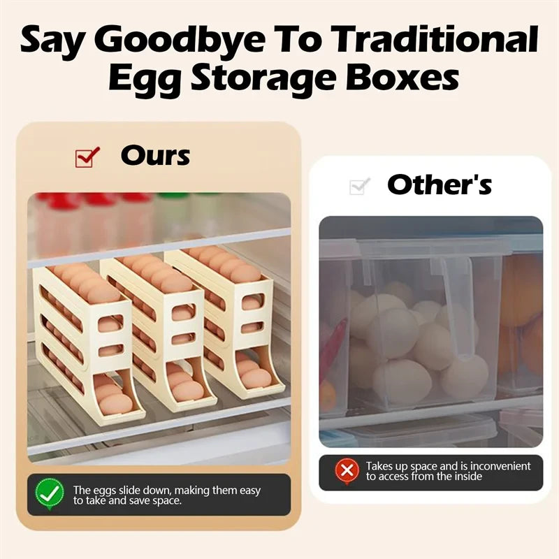 Automatic Scrolling Egg Rack Holder Storage Box