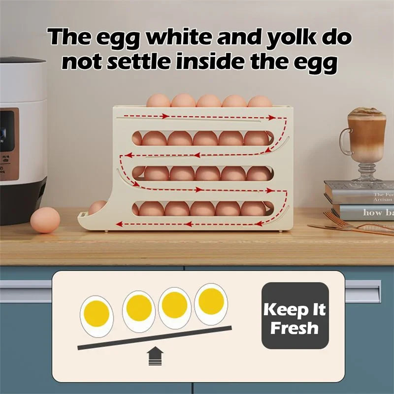 Automatic Scrolling Egg Rack Holder Storage Box