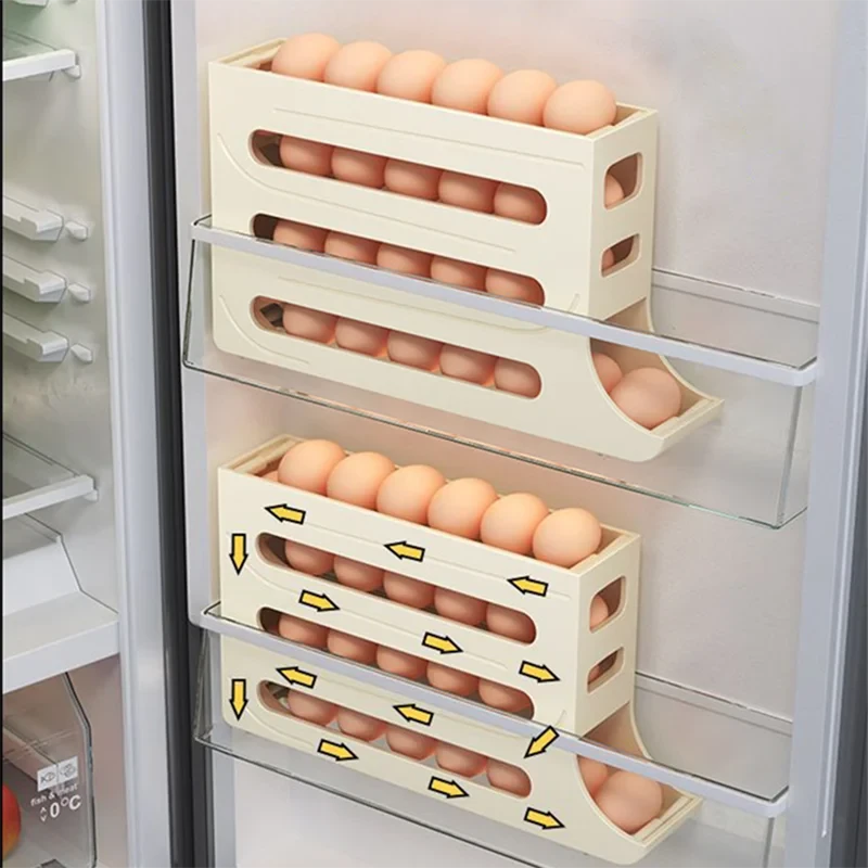 Automatic Scrolling Egg Rack Holder Storage Box