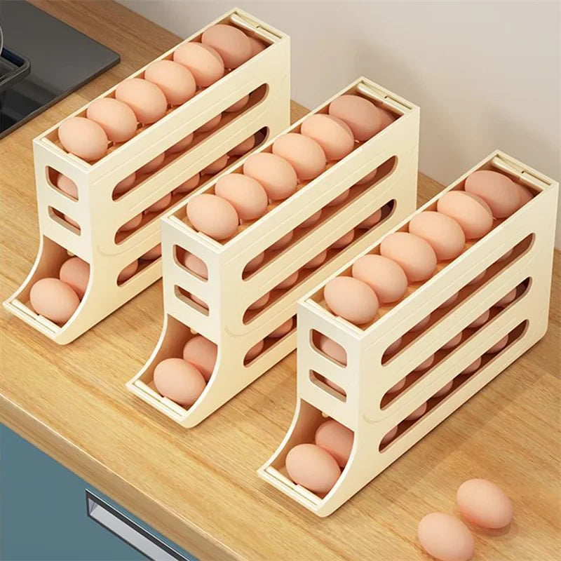 Automatic Scrolling Egg Rack Holder Storage Box