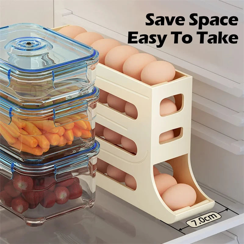Automatic Scrolling Egg Rack Holder Storage Box