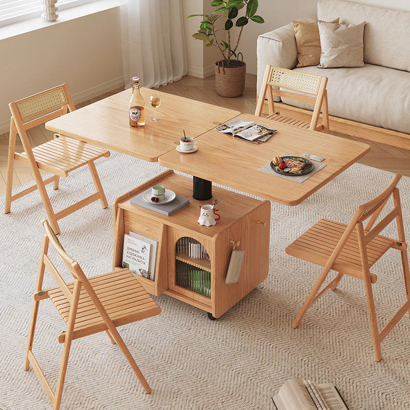 Japandi Natural Wood Lift Table