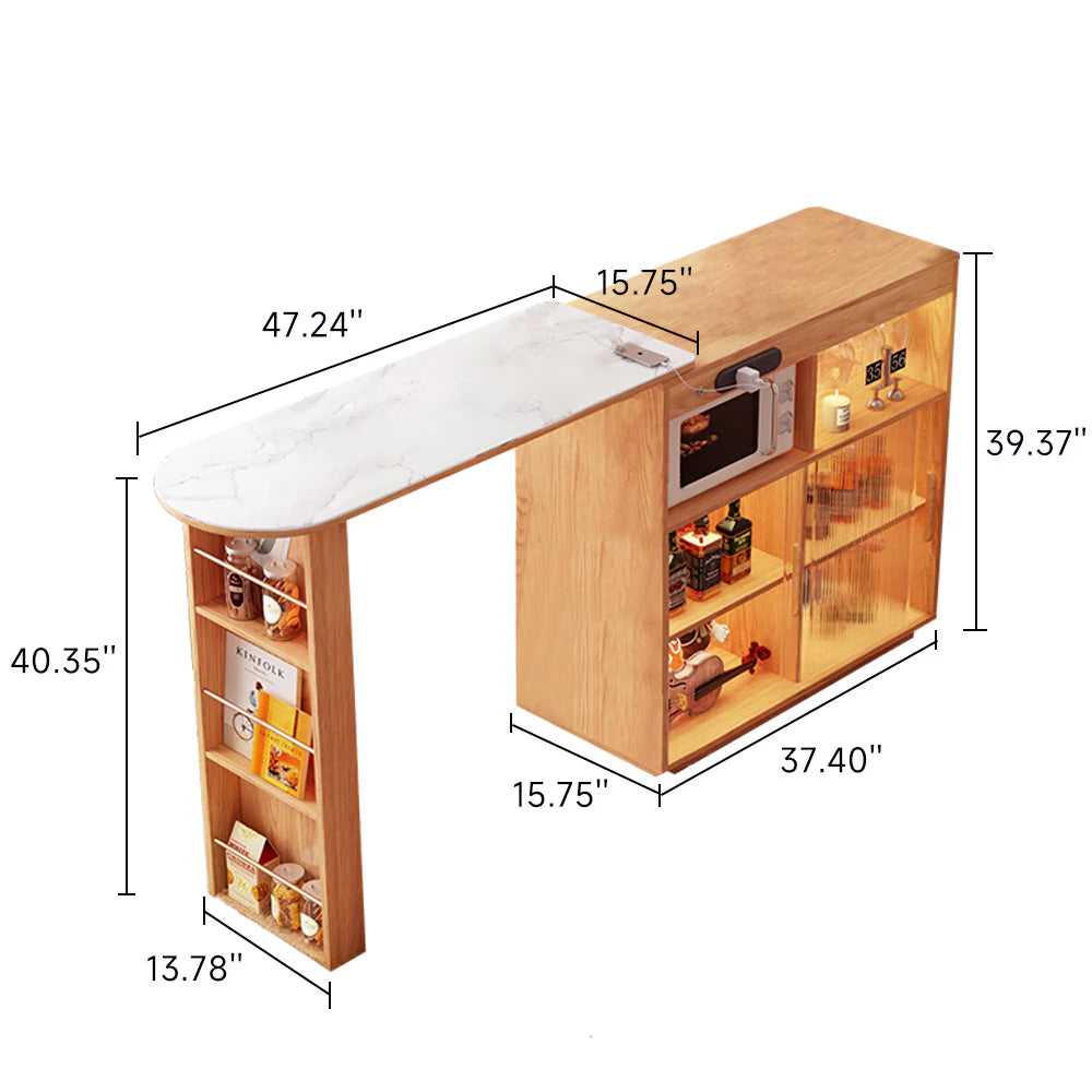 Expandable Solid Wood Bar Table