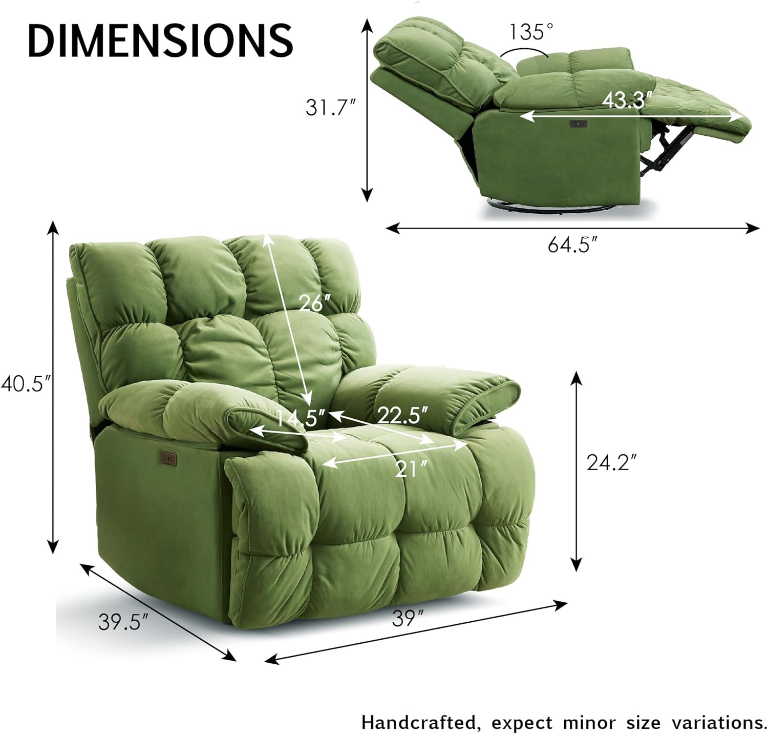 Oversized Power Rocker Recliner Chair
