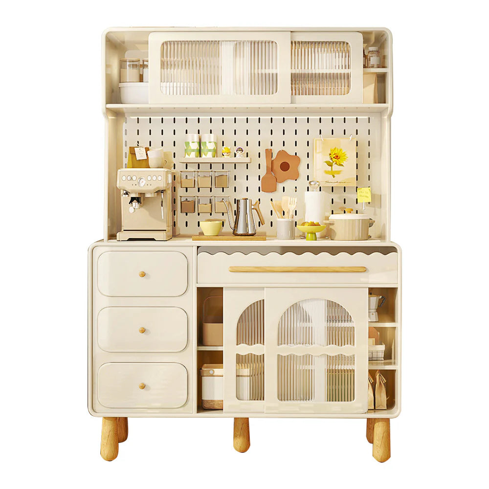 Wood Sideboard Perforated Storage Cabinet