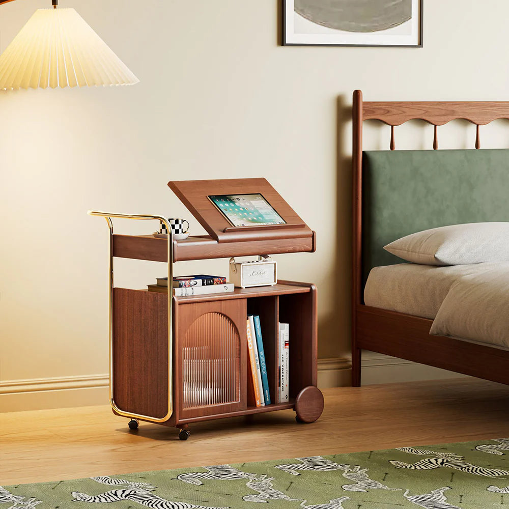 Solid Wood Bedside Cabinet Vintage Side Table