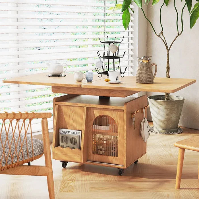 Japandi Natural Wood Lift Table