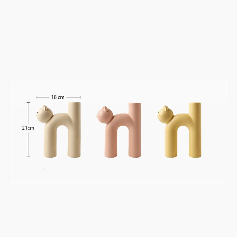 Mini Cat H-Shaped Flower Vase