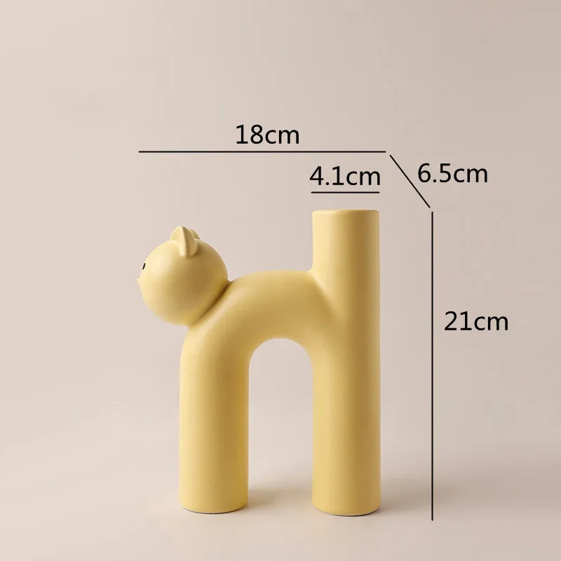 Mini Cat H-Shaped Flower Vase