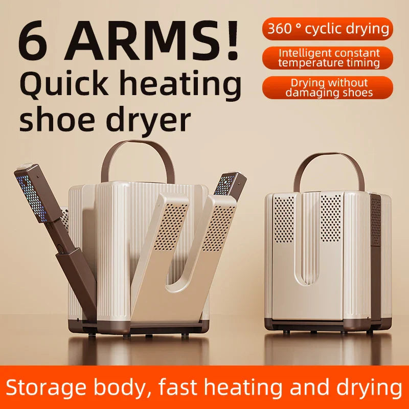 Six-Arm Foldable Electric Shoe Dryer