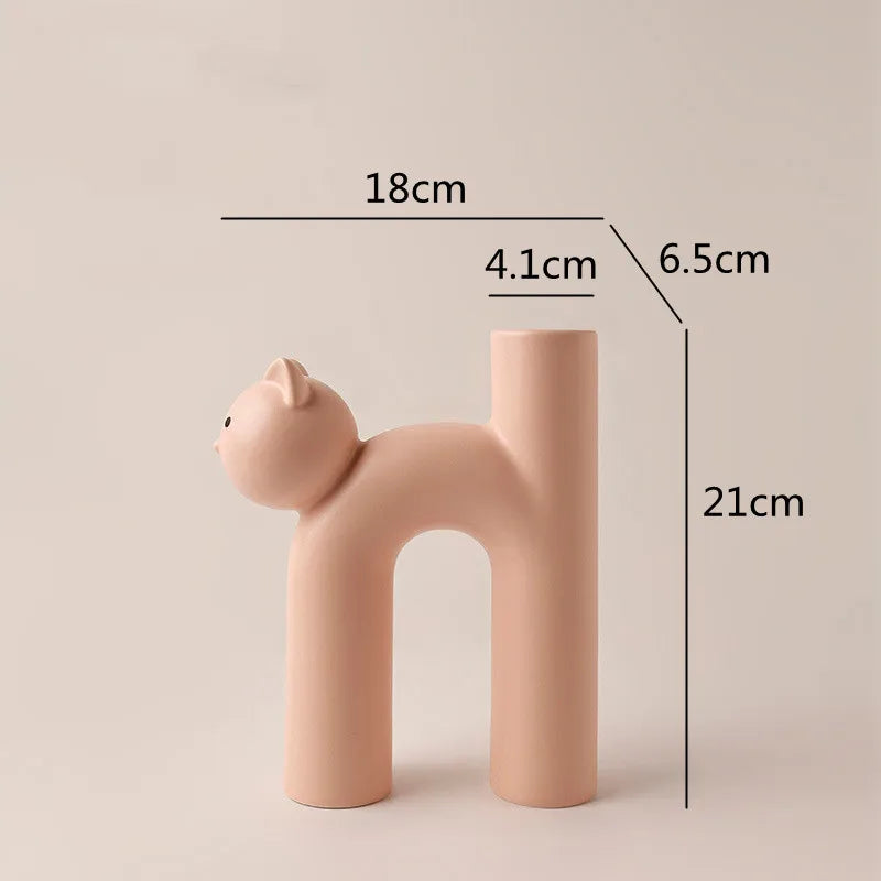 Mini Cat H-Shaped Flower Vase