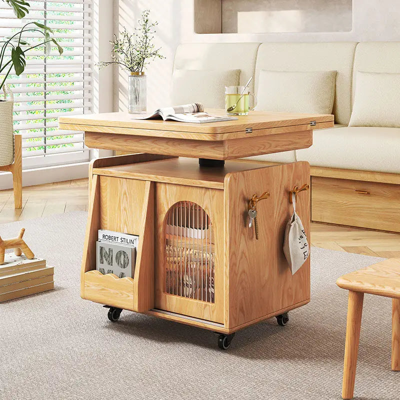 Japandi Natural Wood Lift Table