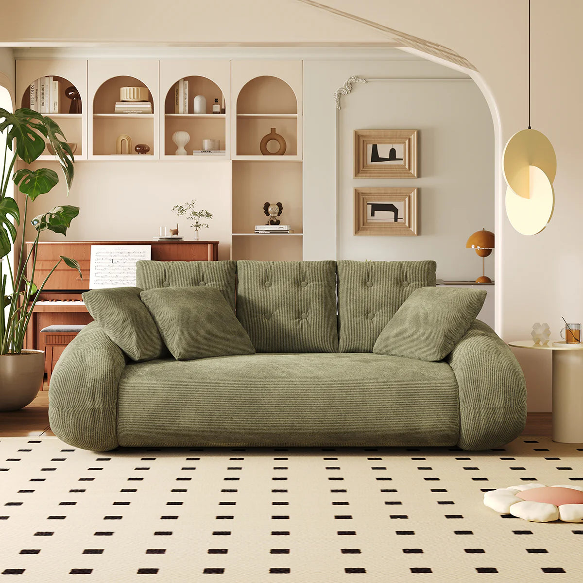 Corduroy Folding Sofa Bed