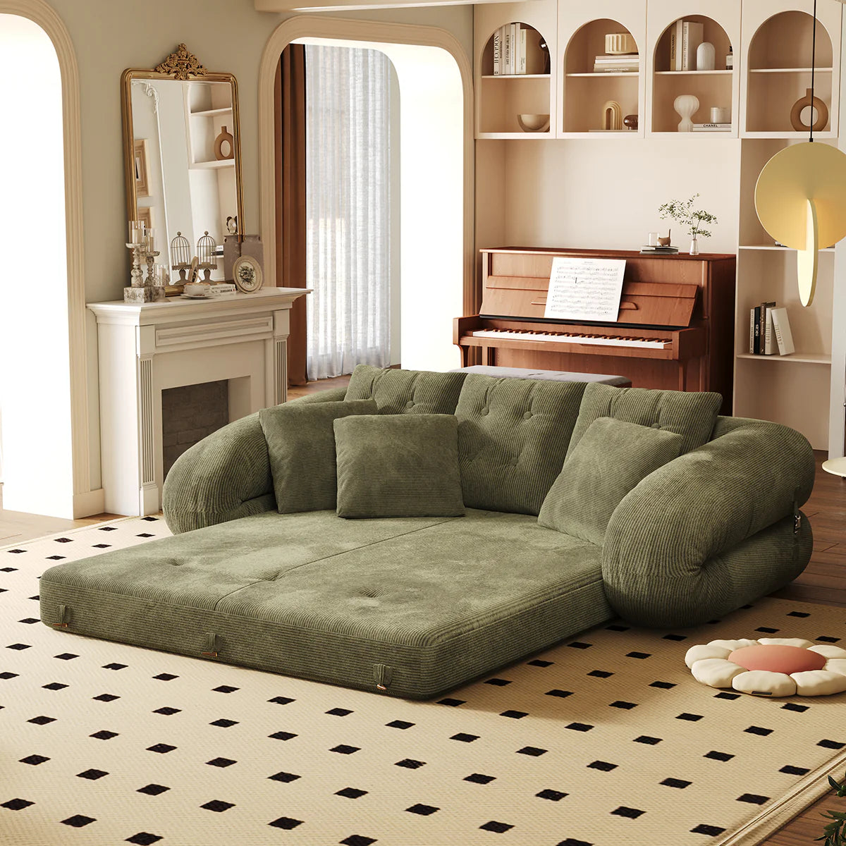 Corduroy Folding Sofa Bed