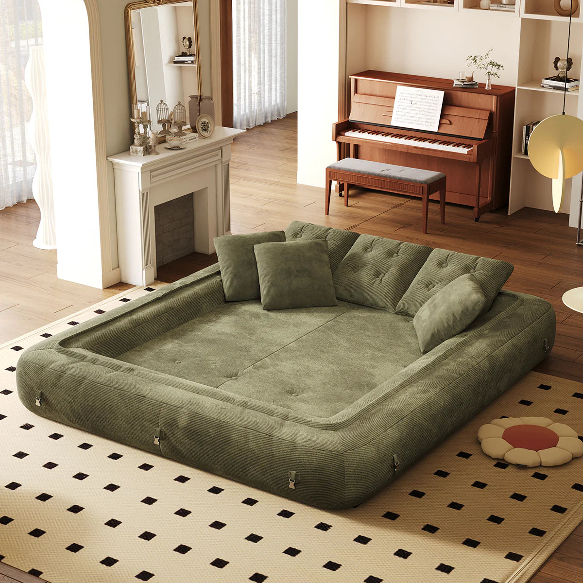 Corduroy Folding Sofa Bed