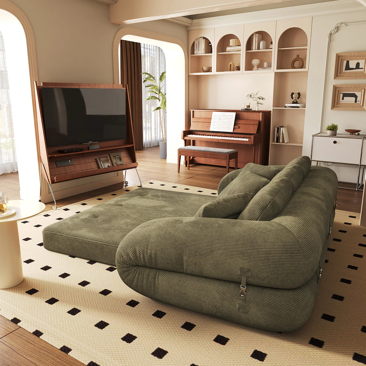 Corduroy Folding Sofa Bed