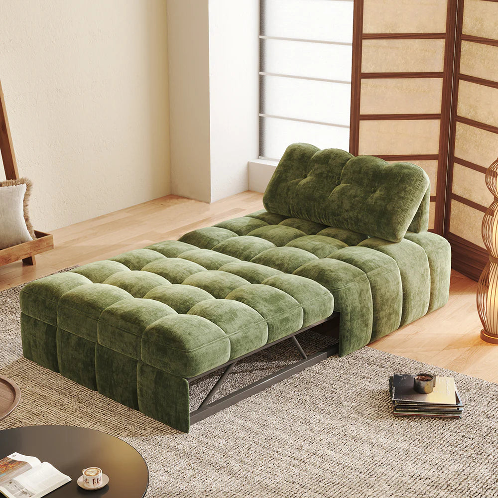 Modern Chenille Pull-Out Single Sofa Bed
