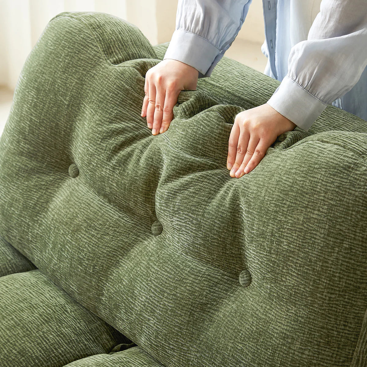 Modern Chenille Pull-Out Single Sofa Bed
