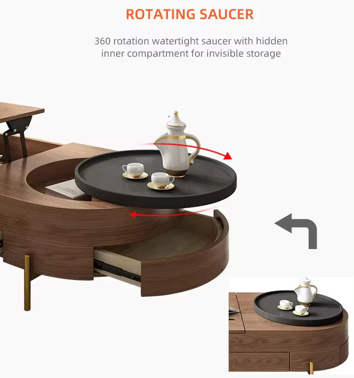 American Nordic Wooden Space-Saving Coffee Table